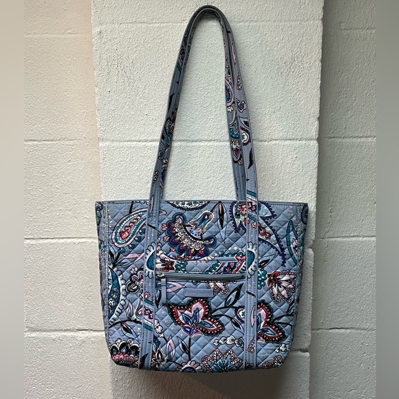 Vera Bradley Blue and Purple Quilted Tote Bag with Floral Design - Picture 1 of 8
